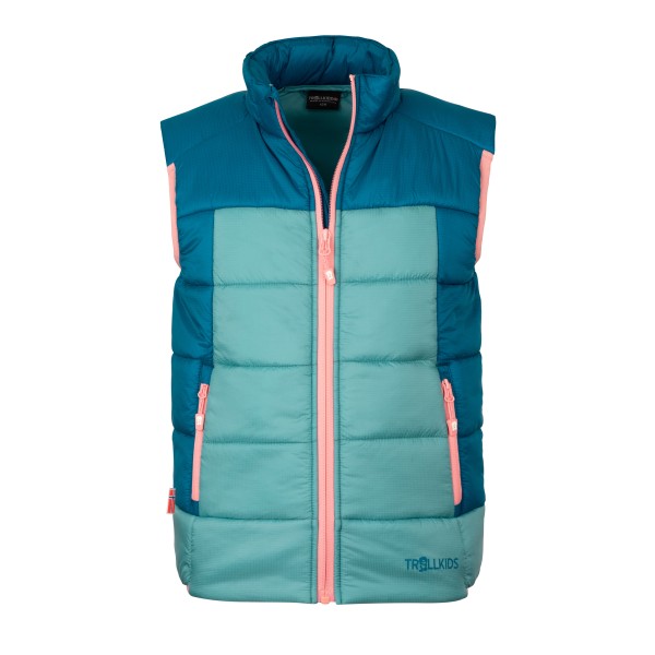 Trollkids - Kid's Hardanger Vest - Kunstfaserweste Gr 152 türkis von Trollkids