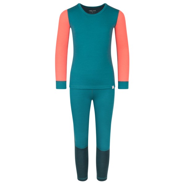 Trollkids - Kid's Merino Baselayer Set II - Merinounterwäsche Gr 176 türkis von Trollkids