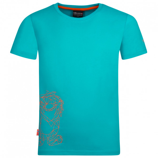 Trollkids - Kid's Oppland T - T-Shirt Gr 104;110;116;128;140;152;164;176;92;98 blau;gelb;türkis von Trollkids