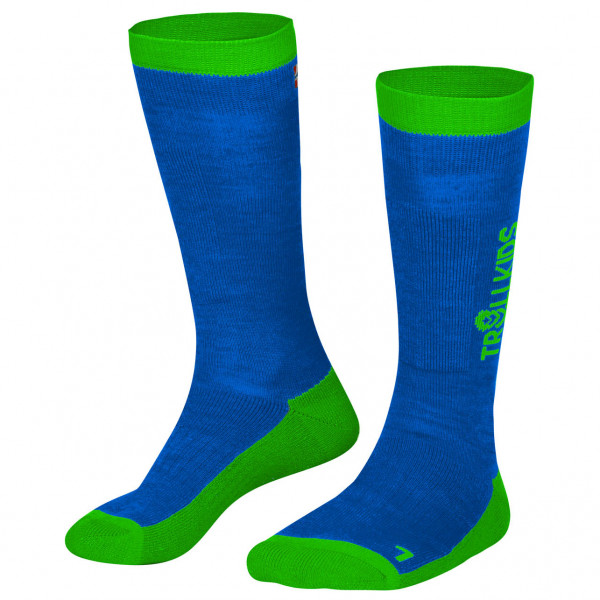 Trollkids - Kid's Ski Socks - Skisocken Gr 27-30 blau von Trollkids
