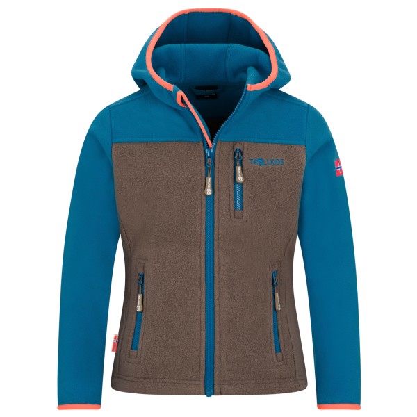 Trollkids - Kid's Stavanger Jacket - Fleecejacke Gr 98 blau/braun von Trollkids