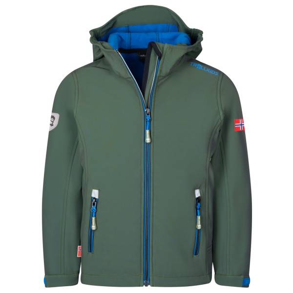 Trollkids - Kid's Trollfjord Jacket - Softshelljacke Gr 128 oliv von Trollkids