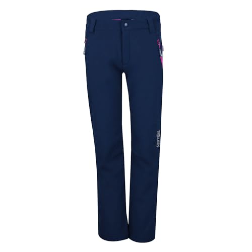 Trollkids Kids Fjell Softshell Pant 140, Navy/pink von Trollkids