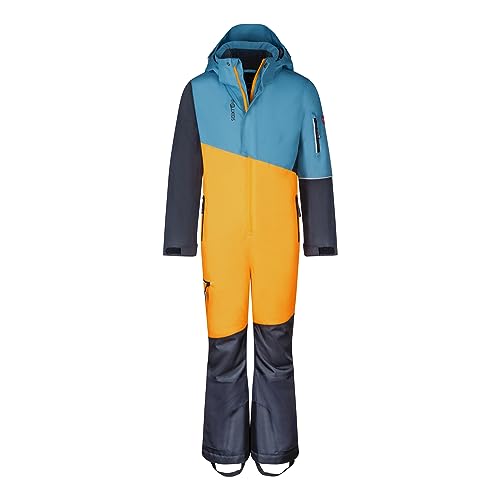 Trollkids Kids Hallingdal Snowsuit, 128/128 Kinder, steel blue/mango/black von Trollkids