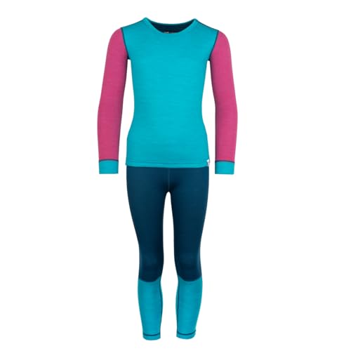 Trollkids Kids Merino Baselayer Set II 140, Dark Turquoise/Madeira Blue von Trollkids