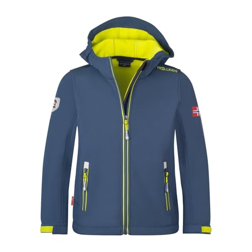 Trollkids Kids Trollfjord Jacket 176, Mystic Blue/orange von Trollkids