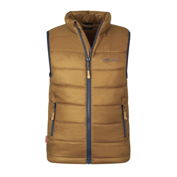Trollkids - Kids Trondheim Vest - Kunstfaserweste Gr 92 braun von Trollkids