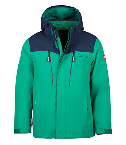 Trollkids Kinder 3-in-1-Funktionsjacke Preikestolen, Pfeffergrün/Marineblau, Größe 152 von Trollkids