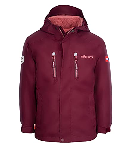 Trollkids Kinder 3in1 Jacke Lofoten, Kastanienrot/Antikrosa, Größe 104 von Trollkids