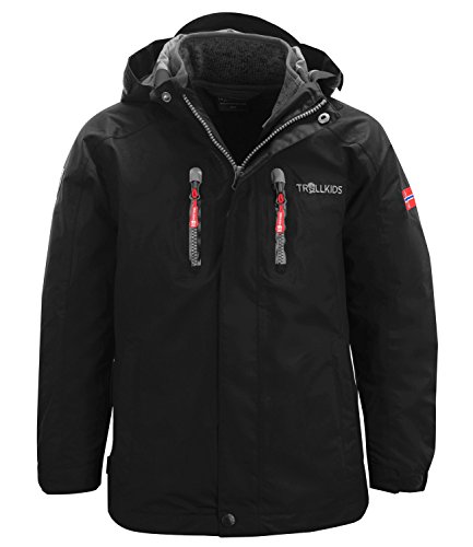 Trollkids Kinder 3in1 Jacke Lofoten, Schwarz, Größe 92 von Trollkids