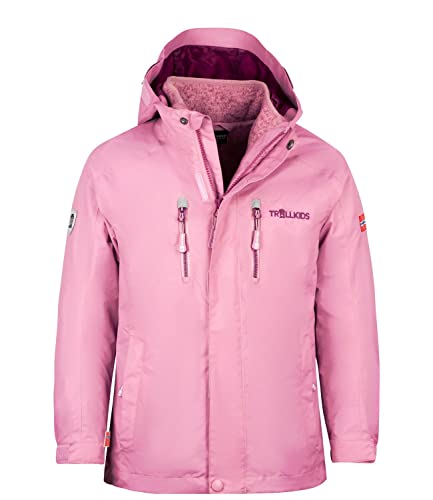 Trollkids Kinder 3in1 Jacke Lofoten, Violett/Pflaume, Größe 104 von Trollkids