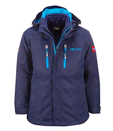 Trollkids Kinder 3in1 Jacke Myrdal PRO, Marineblau/Mittelblau, Größe 176 von Trollkids