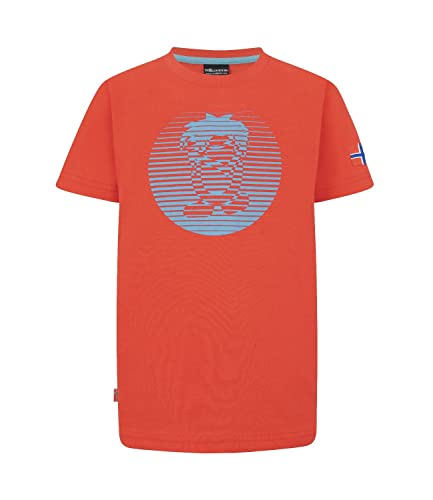 Trollkids Kinder Bio-Baumwolle Sommer T-Shirt mit UV-Schutz 30+ Troll T PRO, Rot/Delphinblau, Größe 152 von Trollkids