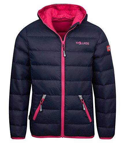 Trollkids Kinder Dovrefjell Jacke, Marineblau/Magenta, Größe 176 von Trollkids