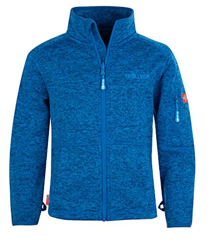 Trollkids Kinder Fleece-Jacke Jondalen, Mittelblau, Größe 104 von Trollkids