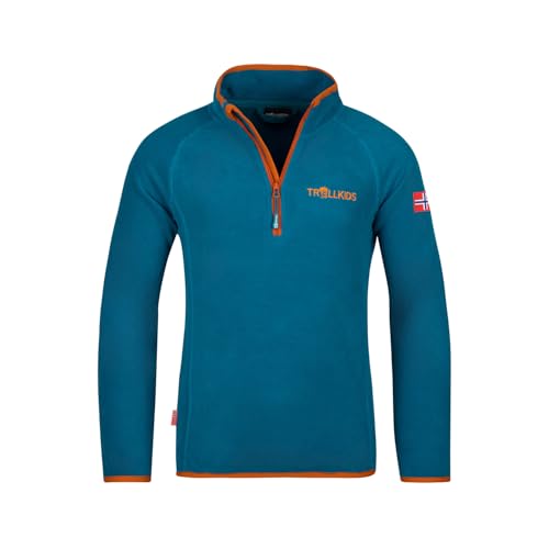 Trollkids Kids Nordland Half Zip 110, deep Lagoon/Cinnamon von Trollkids