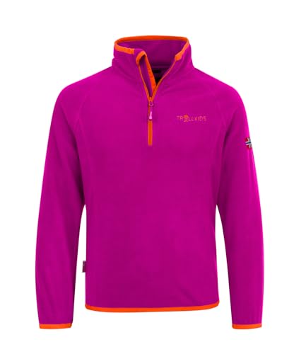 Trollkids Kids Nordland Half Zip 92, Dark pink von Trollkids