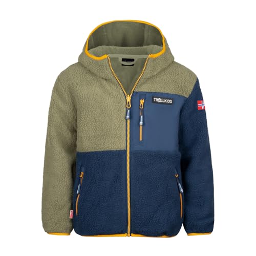 Trollkids Kinder Fleecejacke Aurlandsfjord, Moos/Mystikblau/Goldgelb, Größe 152 Trollkids Kinder Fleecejacke Aurlandsfjord, Moos/Mystikblau/Goldgelb, Größe 152 von Trollkids