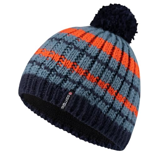 Trollkids Kinder Hafjell Bommelmütze, Stahlblau/Marine/Dunkelorange, Größe 48-52 Trollkids Kinder Hafjell Bommelmütze, Stahlblau/Marine/Dunkelorange, Größe 48-52 von Trollkids