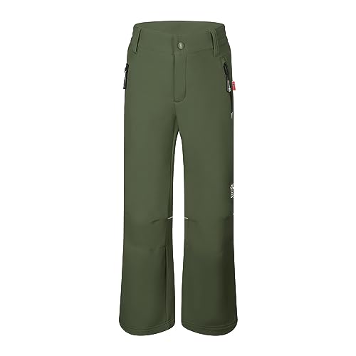 Trollkids Kinder Hemsedal Softshell Trekkinghose Wanderhose, Efeugrün/Schwarz, Größe 122 von Trollkids