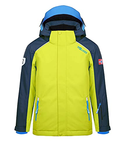 Trollkids Kinder Holmenkollen PRO wasserdichte Winterjacke Skijacke, Marineblau/Blau, Größe 104 von Trollkids