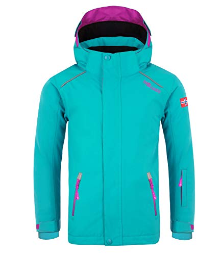 Trollkids Kinder Holmenkollen PRO wasserdichte Winterjacke Skijacke, Türkis, Größe 104 von Trollkids