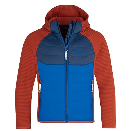 Trollkids Kinder Hybridjacke Sirdal, Rostrot/Mystik Blau/Mittelblau, Größe 140 von Trollkids