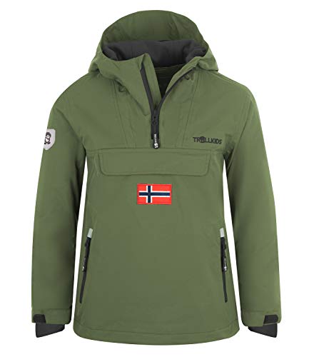 Trollkids Kinder KIRKENES Parka Mantel, Khakigrün, Größe 152 von Trollkids