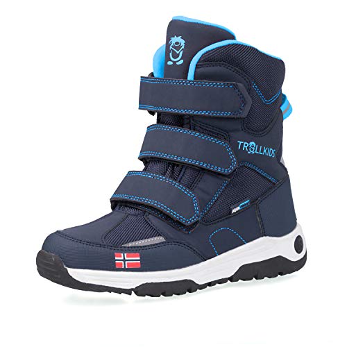 Trollkids Kinder Lofoten Winterstiefel Winter Schuhe, Marineblau/Mittelblau, Größe 28 von Trollkids