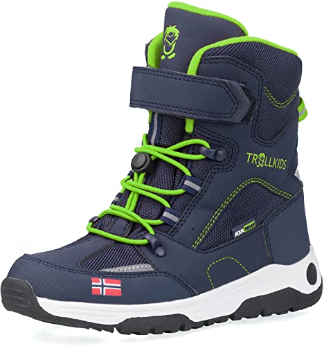 Trollkids Kinder Lofoten Winter Schuhe XT, Marineblau/Vipergrün, Größe 35 von Trollkids