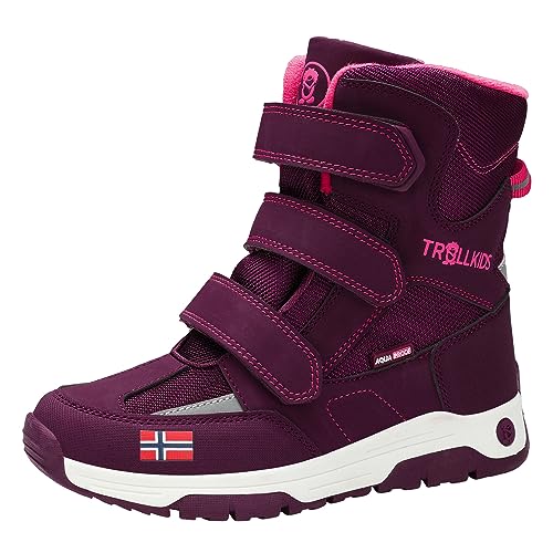 Trollkids Kinder Lofoten Winterstiefel Winter Schuhe, Burgunderrot/Helles Kirschrot, Größe 36 von Trollkids