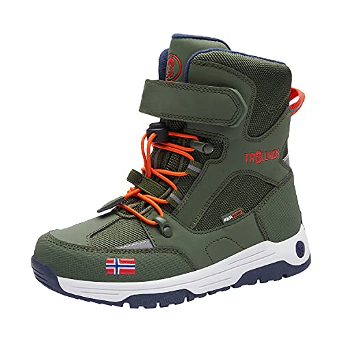 Trollkids Kinder Lofoten Winterstiefel Winter Schuhe XT, Waldgrün/Orange, Größe 31 von Trollkids