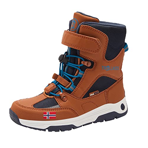 Trollkids Kinder Lofoten Winterstiefel Winter Schuhe XT, Zimt/Nachtblau/Dunkelblau, Größe 27 von Trollkids