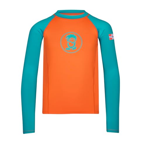 Trollkids Kids Kvalvika Shirt 128, Bright orange von Trollkids