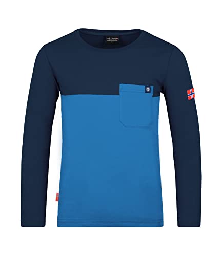 Trollkids Kinder Longssleeve Shirt Bergen, Marineblau/Mittelblau, Größe 116 von Trollkids