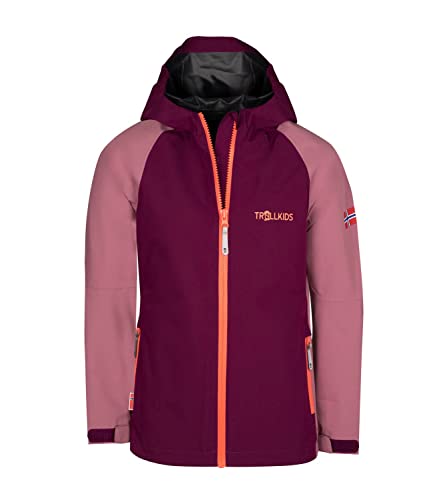 Trollkids Kinder Mädchen Regenjacke Haugesund, Orchidee/Maulbeere, Größe 140 von Trollkids