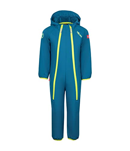 Trollkids Kinder Nordkapp Softshell Overall Einteiler, Petrolblau/Grün, Größe 80 von Trollkids