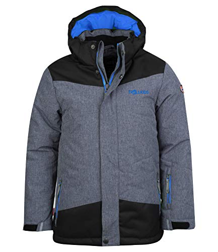 Trollkids Kinder Norefjell wasserabweisende winddichte Ski Jacke Winterjacke, Grau Melange/Blau, Größe 116 von Trollkids