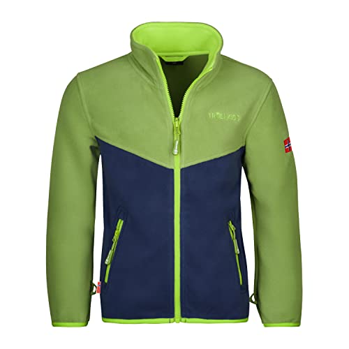 Trollkids Kinder Oppdal XT Fleece Jacke, Kiwigrün/Hellgrün, Größe 104 von Trollkids