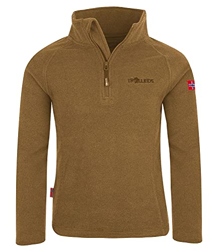 Trollkids Kinder Rondane Fleece Zip Pullover, Bronze, Größe 128 von Trollkids