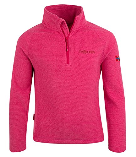 Trollkids Kinder Rondane Fleece Zip Pullover, Magenta, Größe 176 von Trollkids