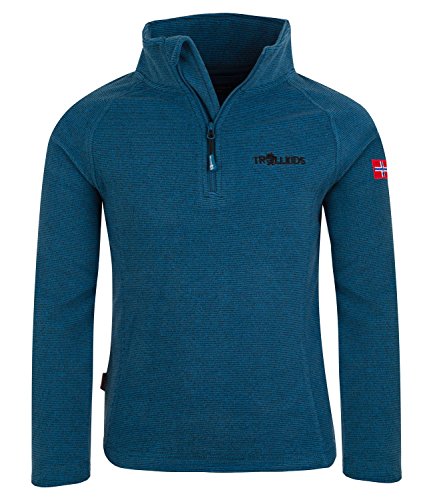 Trollkids Kinder Rondane Fleece Zip Pullover, Mittelblau, Größe 104 von Trollkids