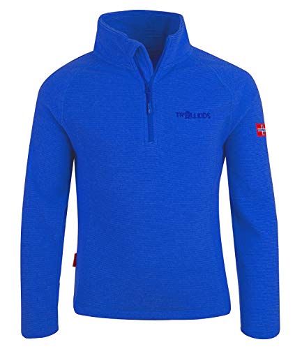 Trollkids Kinder Rondane Fleece Zip Pullover, Mittelblau/Hellblau, Größe 104 von Trollkids