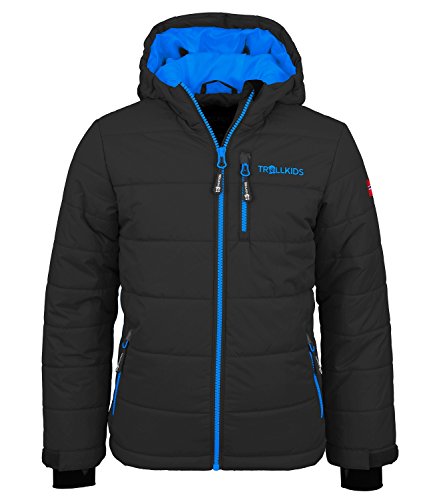 Trollkids Kinder Skijacke/Winterjacke Hemsedal, Dunkelgrau/Mittelblau, Größe 110 von Trollkids