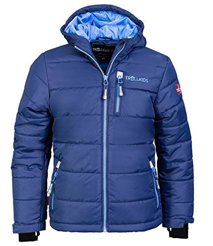 Trollkids Kinder Skijacke/Winterjacke Hemsedal, Marineblau/Mittelblau, Größe 104 von Trollkids