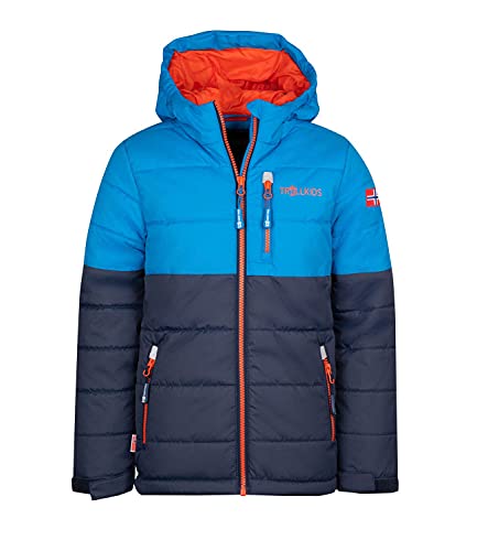 Trollkids Kinder Skijacke/Winterjacke Hemsedal, Marineblau/Orange, Größe 98 von Trollkids