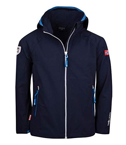 Trollkids Kinder Softshell Jacke Kvalvika, Marineblau/Mittelblau, Größe 104 von Trollkids