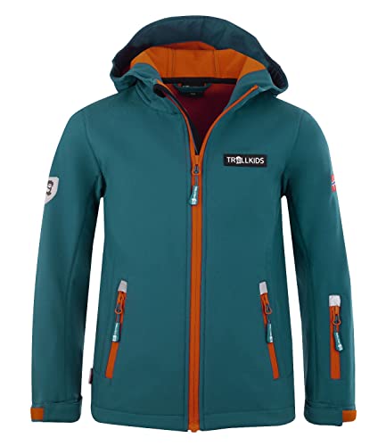 Trollkids Kinder Softshell Jacke Oslofjord, Dunkelblau/Zimt, Größe 104 von Trollkids