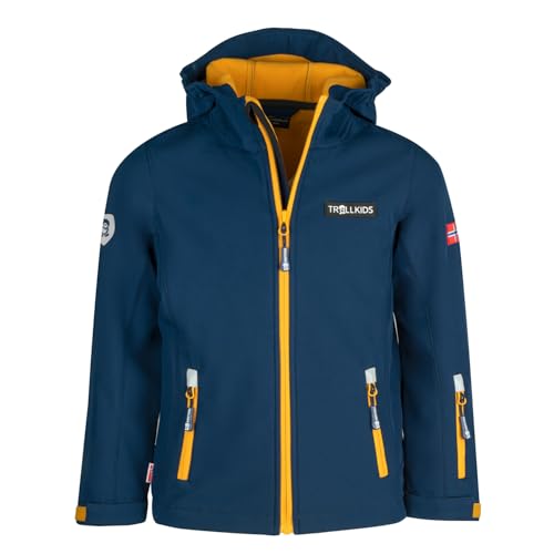 Trollkids Kids Oslofjord Jacket 164, Mystic Blue/Yellow von Trollkids