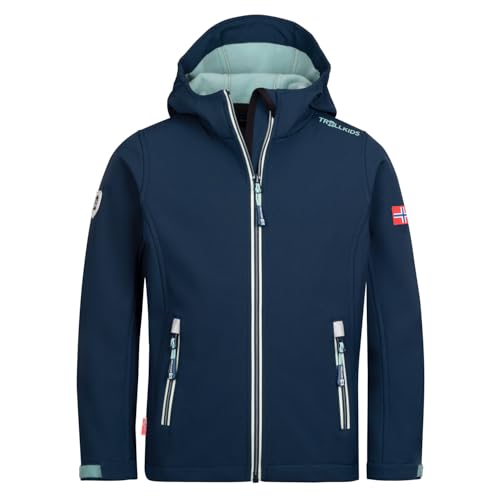 Trollkids Kids Trollfjord Jacket 104, Navy/Aqua von Trollkids